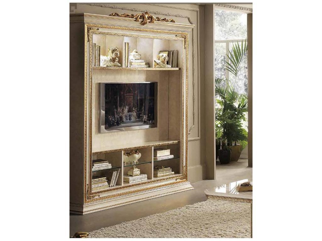 Arredo Classic: Leonardo: стенка под телевизор с короной (слоновая кость)