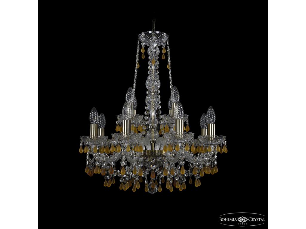 Люстра хрустальная Bohemia Ivele Crystal 1410/8+4/195/h-63 Pa V1003