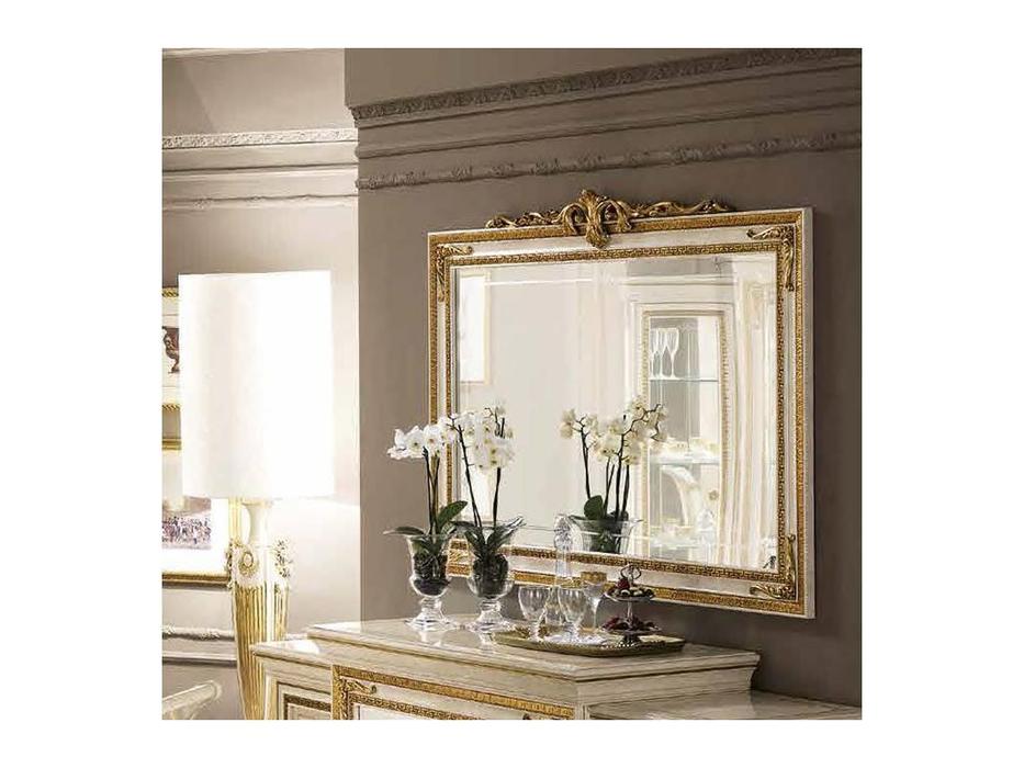 Arredo Classic: Leonardo: зеркало настенное большое с короной (слоновая кость)