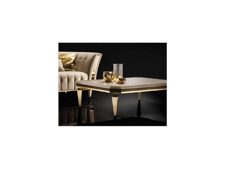 Arredo Classic: Diamante: стол журнальный 140см (слоновая кость, вяз, золото)
