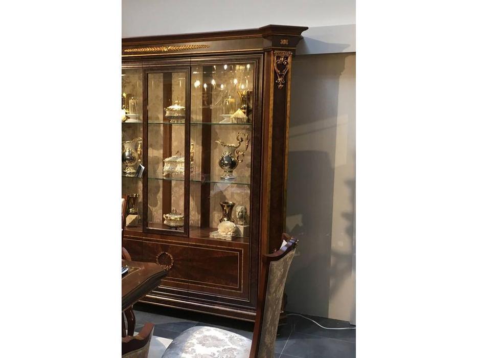 Arredo Classic: Modigliani: витрина 3 дверная стенка зеркало (орех)