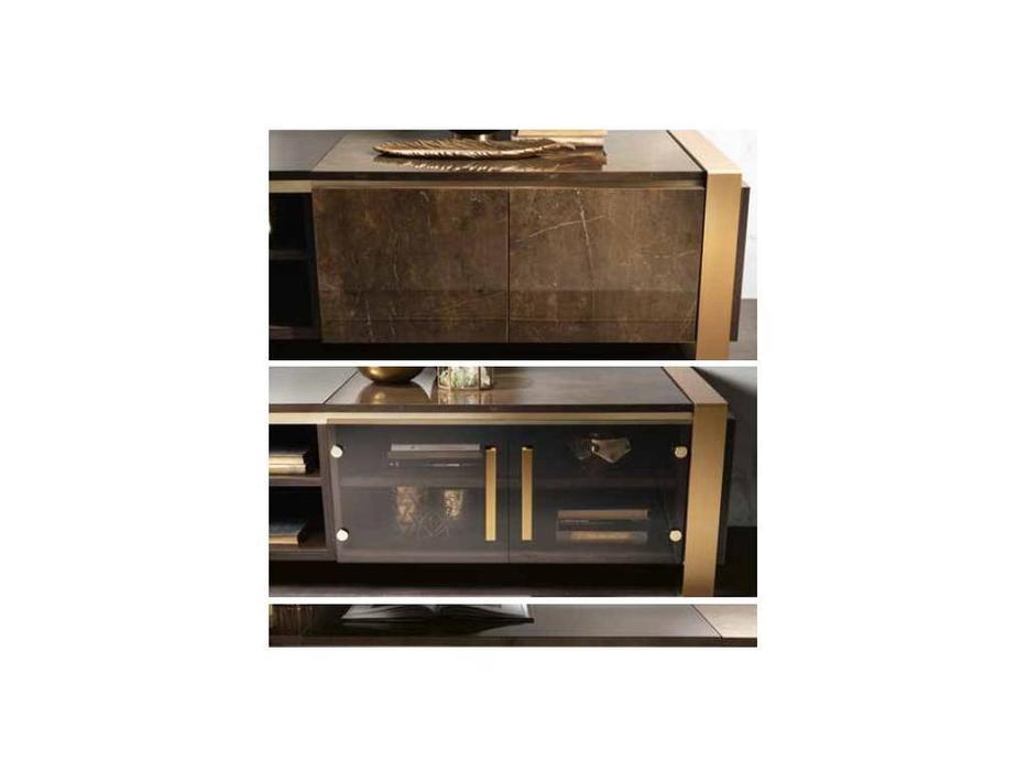 Arredo Classic: Essenza: тумба под телевизор (венге, коричневый, золото)