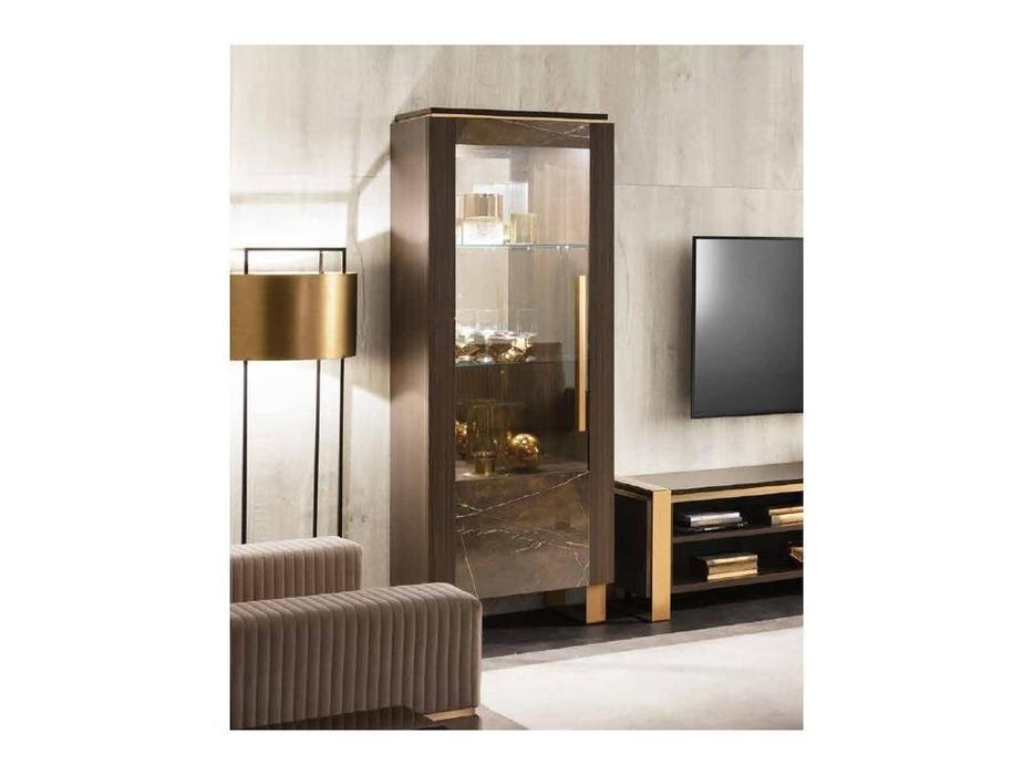 Arredo Classic: Essenza: витрина 1 дверная левая (венге, коричневый, золото)