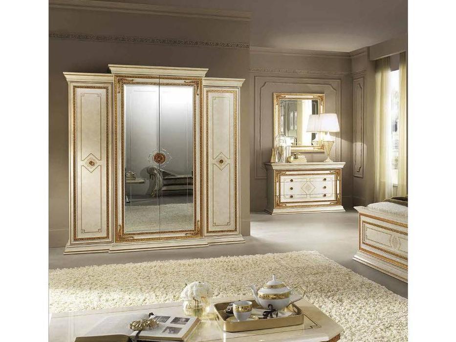 Arredo Classic: Leonardo: шкаф 4-х дверный малый (крем, золото)