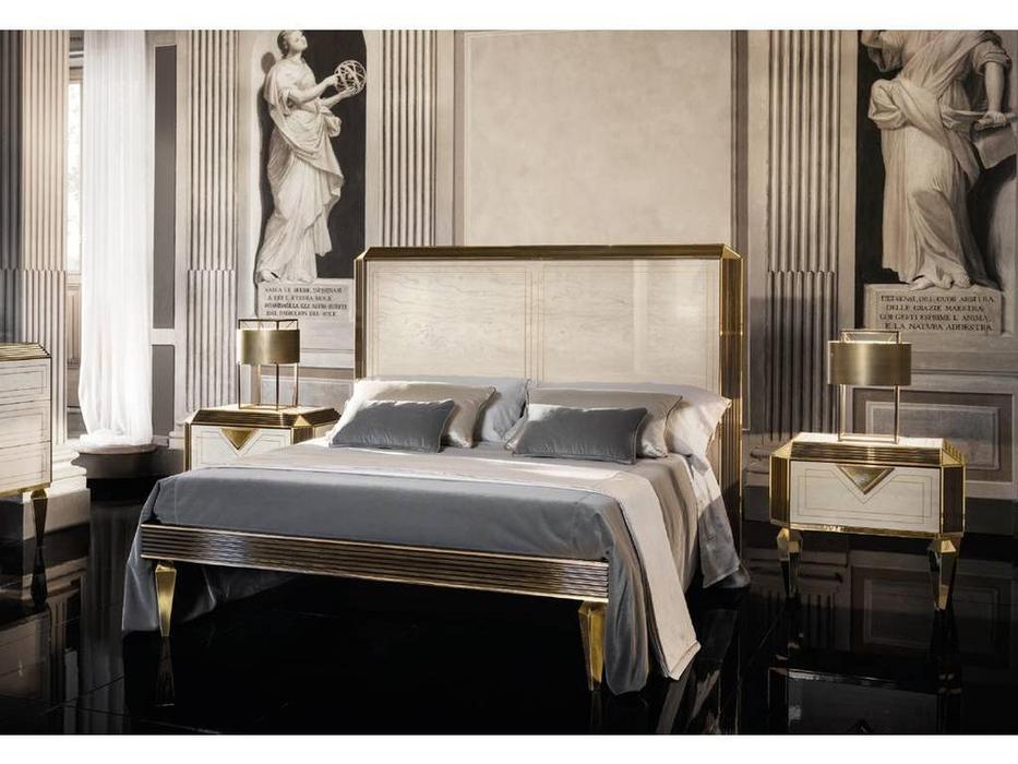 Arredo Classic: Diamante: кровать 180х200 (слоновая кость, вяз, золото)