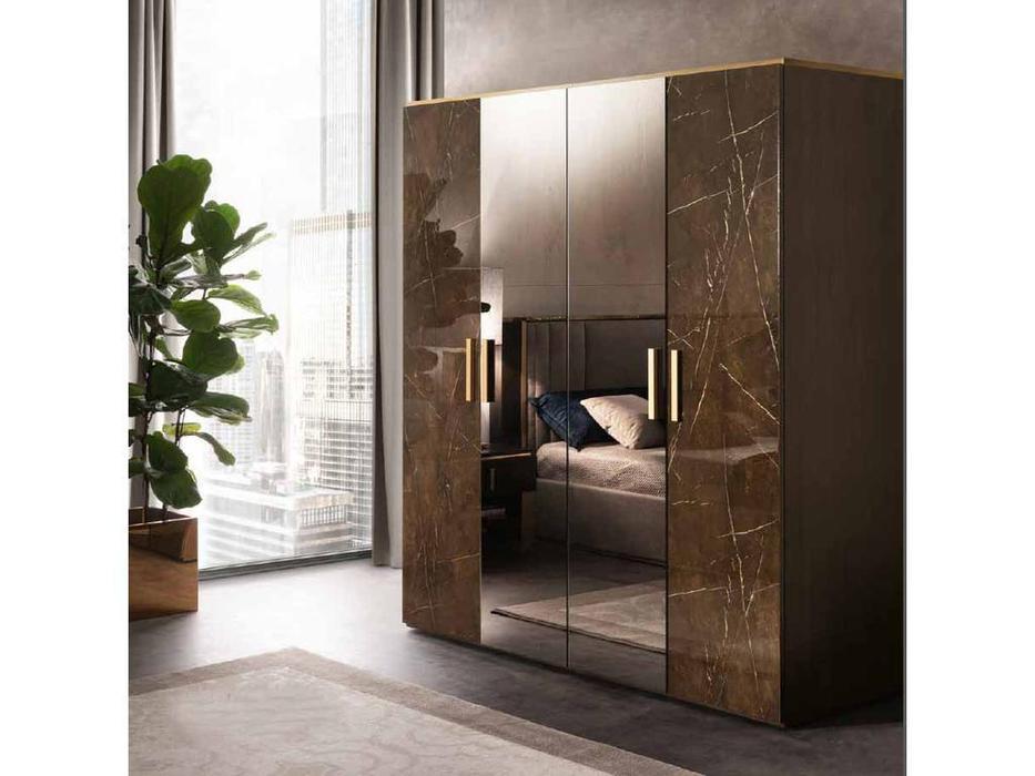 Arredo Classic: Essenza: шкаф 4 дверный (венге, коричневый, золото)
