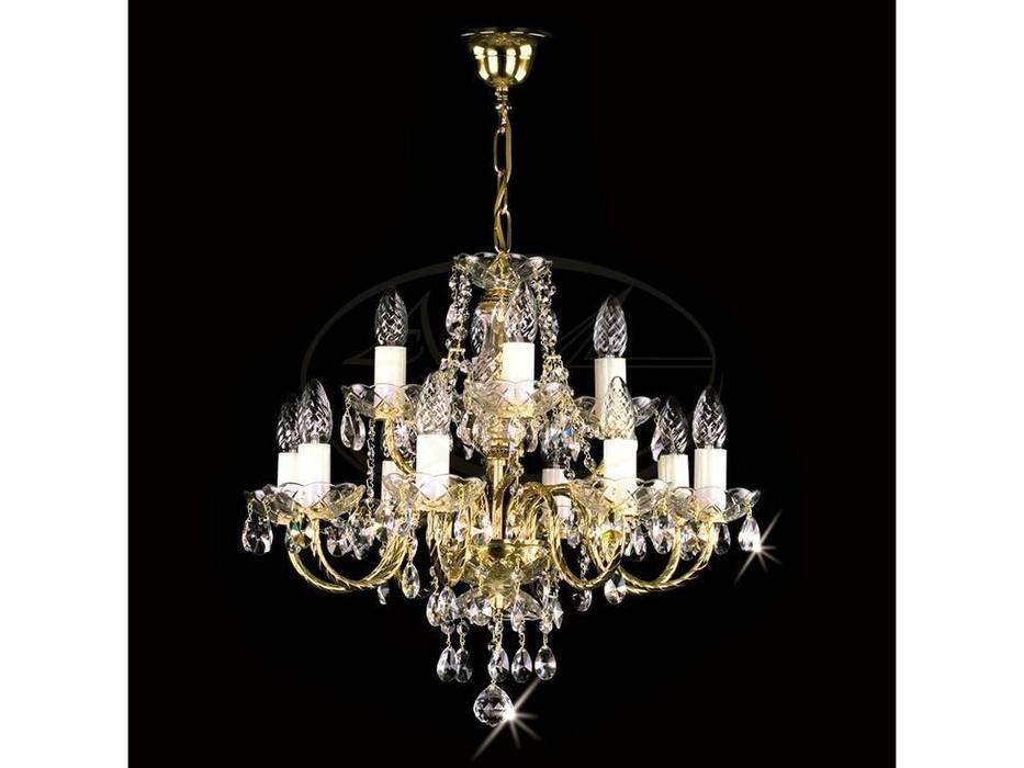 Artglass: люстра ADELA XII. (шлифованная латунь) 12x40W