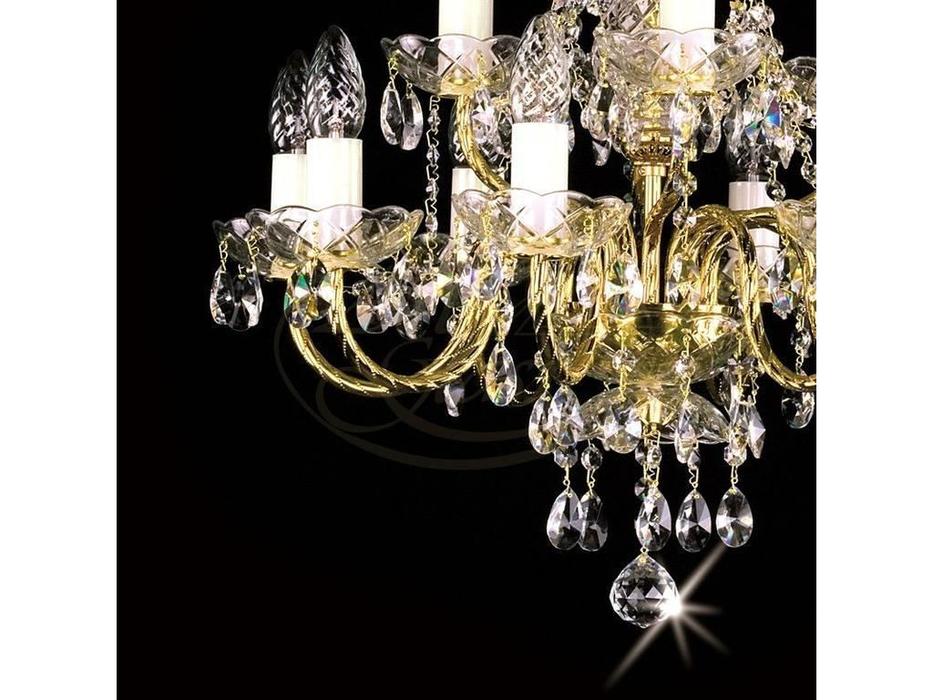 Artglass: люстра ADELA XII. (шлифованная латунь) 12x40W