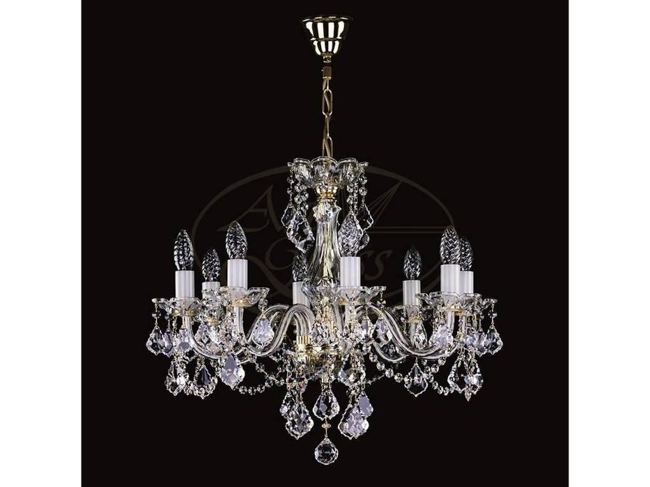 Artglass: люстра A 0001/08/20 CE (шлифованная латунь) 8x40 W