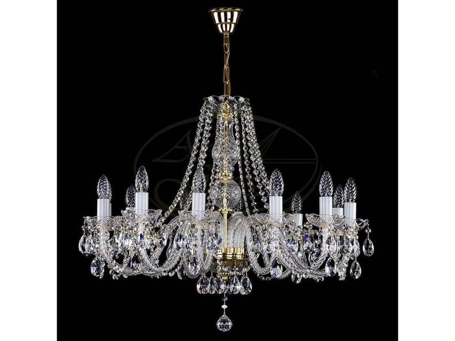 Artglass: люстра A 0005/12/20 CE (шлифованная латунь) 12x40 W