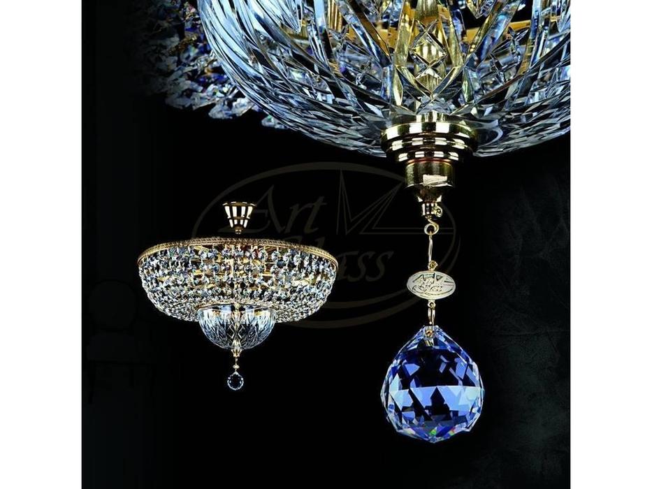 Artglass: люстра ALBINA II. CE (шлифованная латунь) 9x40 W