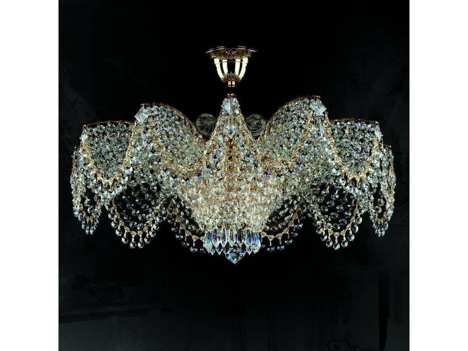 Artglass: люстра PAVLA III (шлифованная латунь) 12x40 W