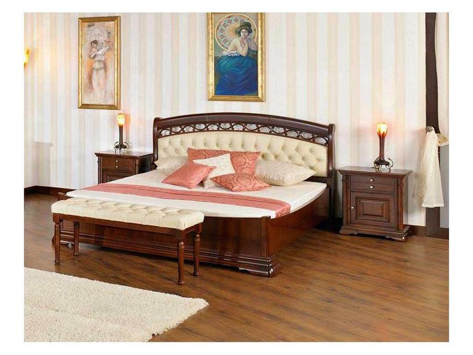 Mobex Мобекс: Элеганс: кровать 180х200 NTA (орех, кожа)