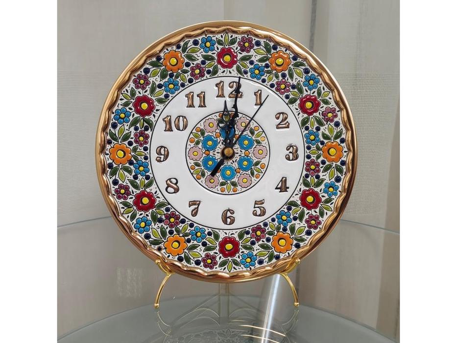 Cearco: Ceramico: тарелка-часы  диаметр 21 см (золото, разноцветный)