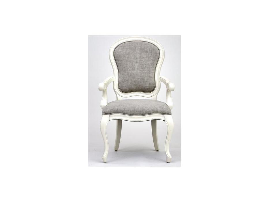 Mobilier de Maison: Provence: стул с подлокотниками  с эффектом старения (молочный)