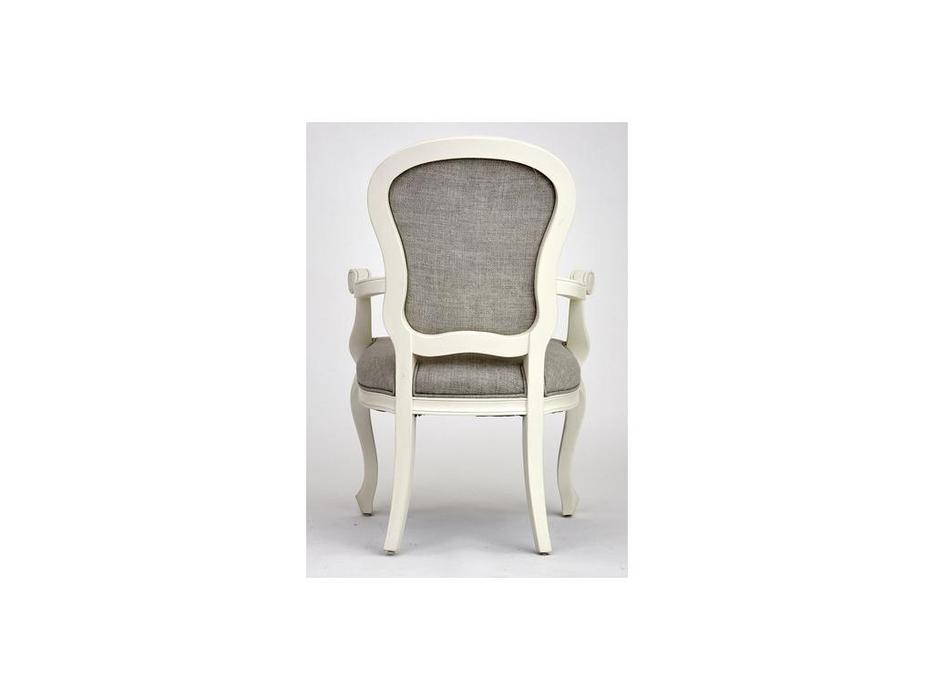 Mobilier de Maison: Provence: стул с подлокотниками  с эффектом старения (молочный)