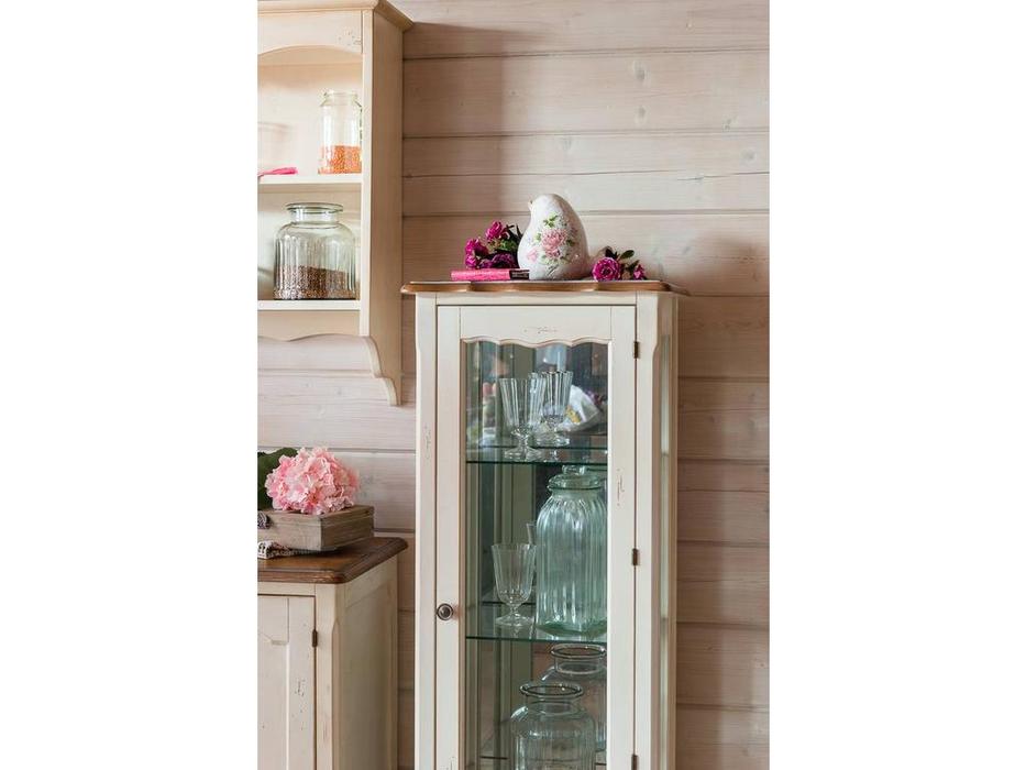 Mobilier de Maison: Provence: витрина низкая  с эффектом старения (белая карамель)