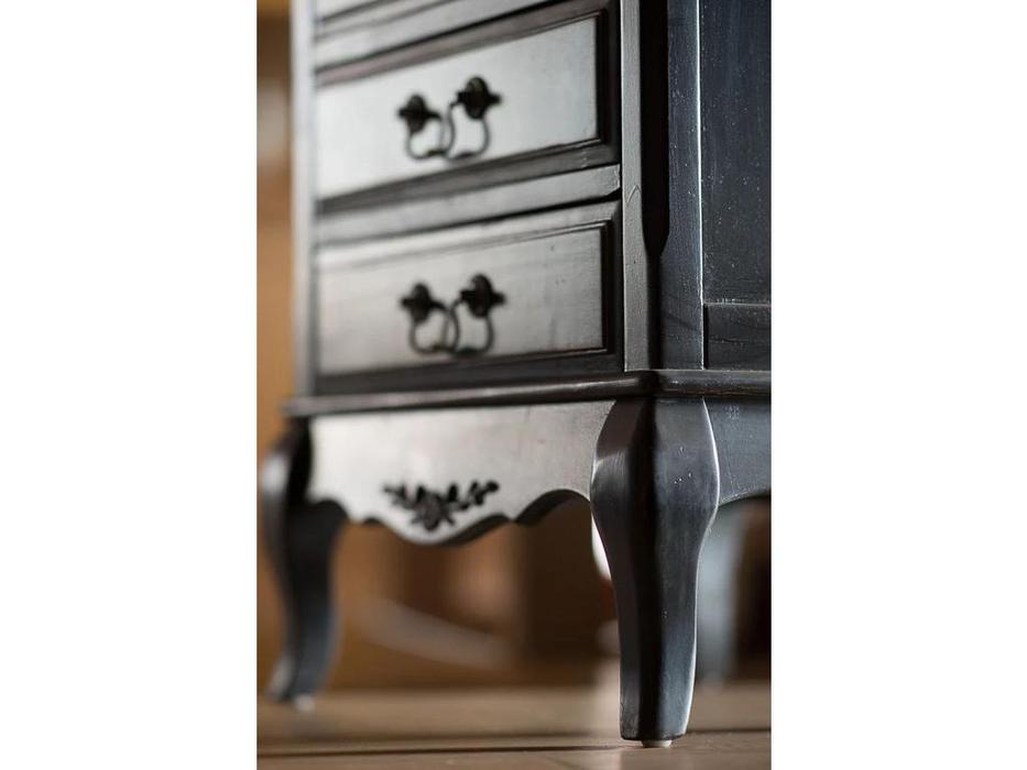 Mobilier de Maison: Provence: комод высокий  с ящиками (черный со старением)