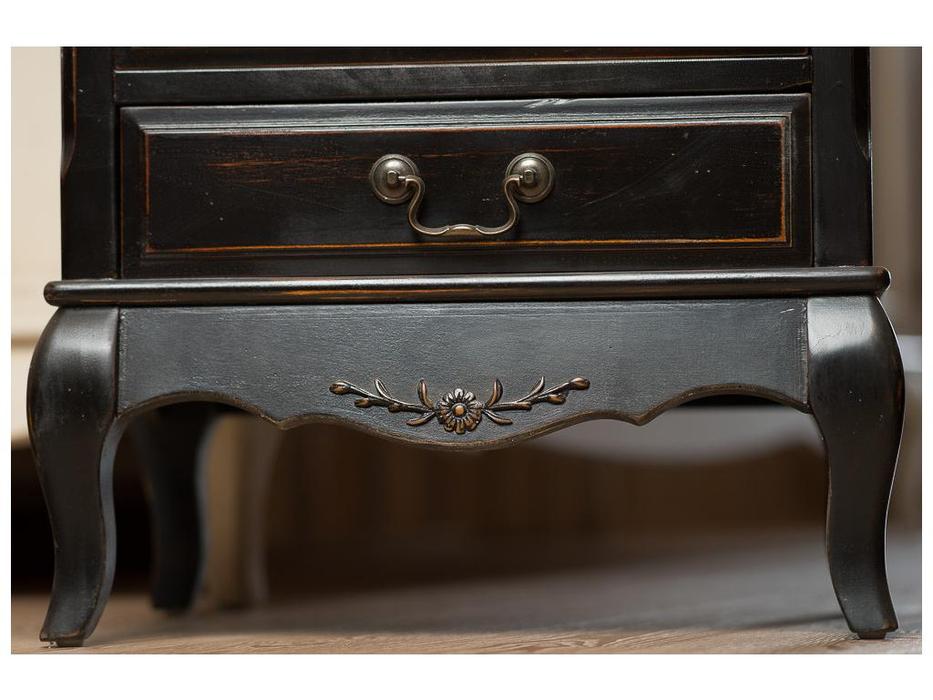 Mobilier de Maison: Provence: комод высокий  с ящиками (черный со старением)