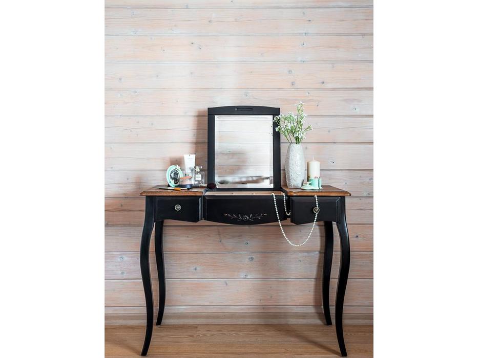 Mobilier de Maison: Provence: стол туалетный  с зеркалом (черный со старением)