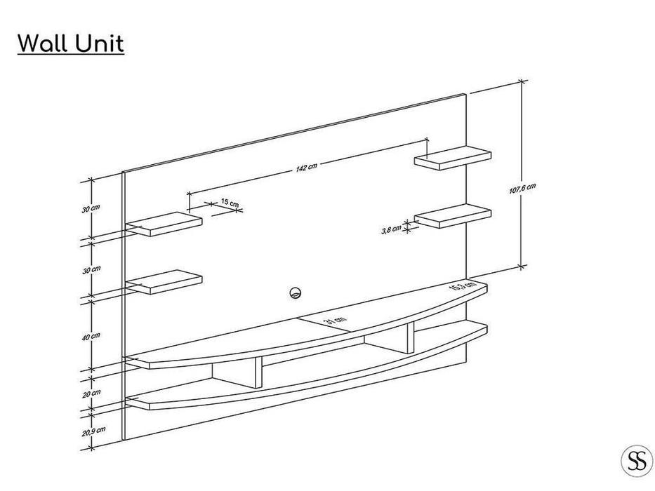 Status: Wall unit: панель под телевизор  (белый)