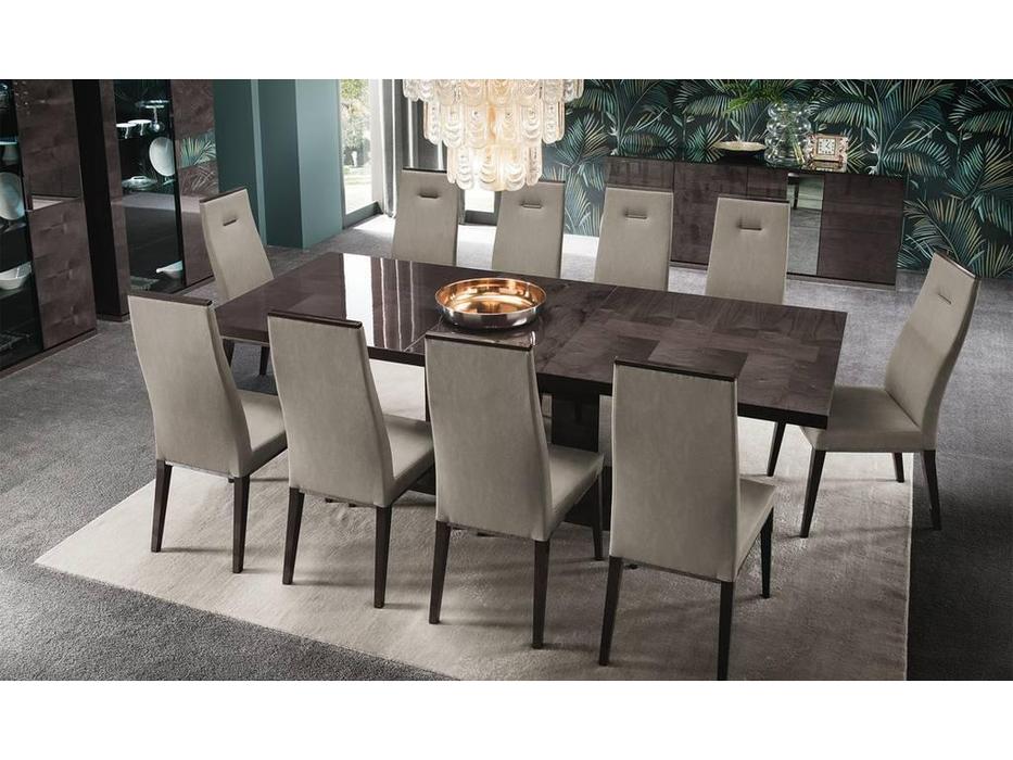 ALF: Heritage: стол обеденный  раскладной (dark velvet birch high gloss)