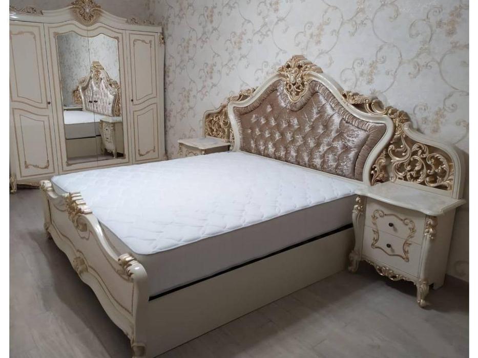Dia: Джоконда: кровать 180х200 с п/механизмом (крем, золото)