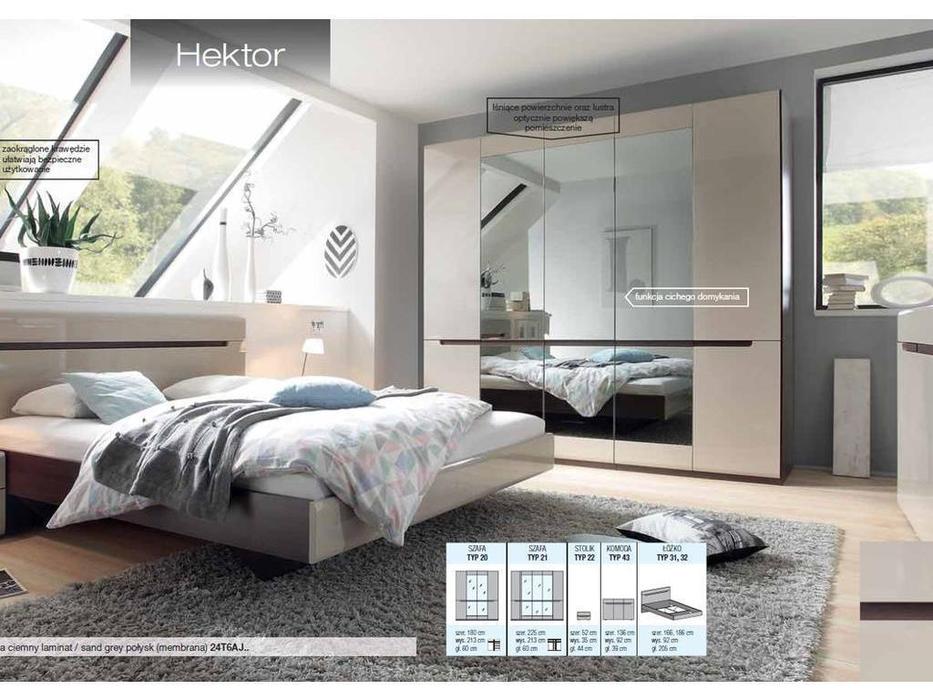 Helvetia: Hektor: шкаф 5-ти дверный  графитовые зеркала (капучино)