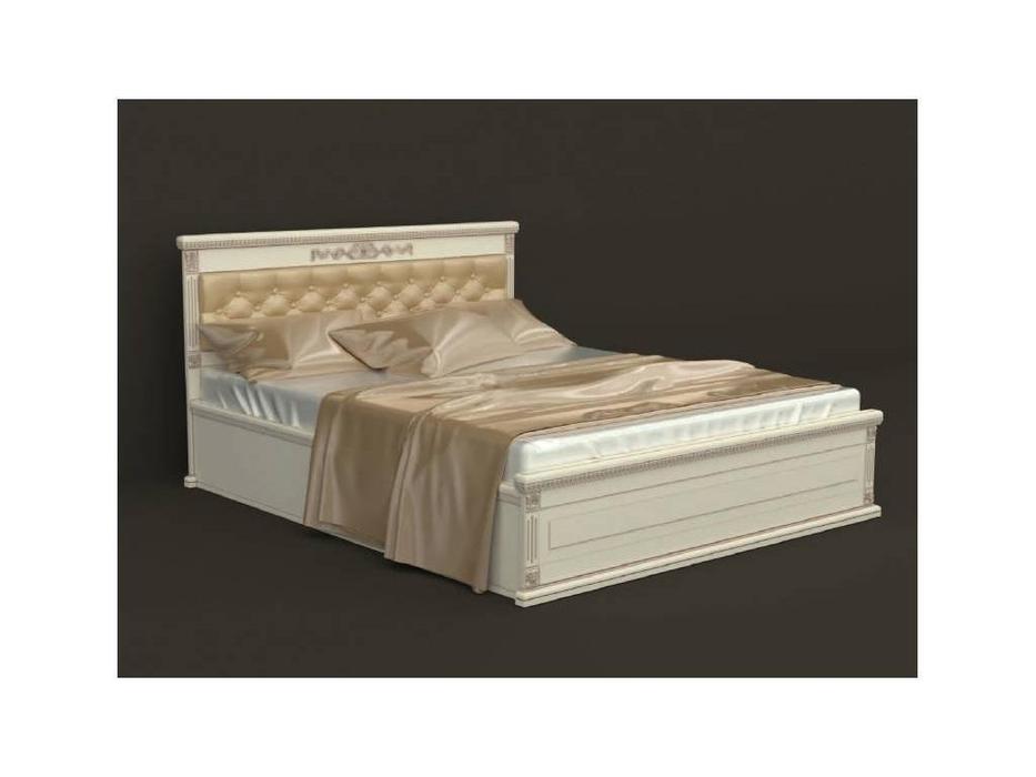 Arco: Decor: кровать 140х200 с под-м мех-мом (беж, коричневая патина, экокожа)
