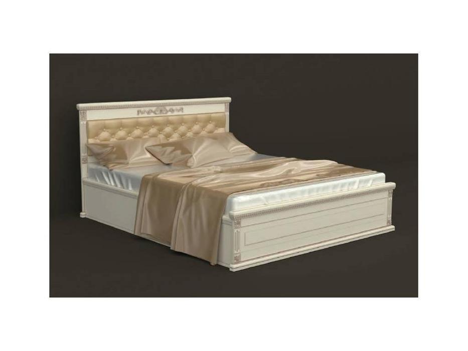Arco: Decor: кровать 180х200 с под-м мех-мом (беж, коричневая патина, экокожа)