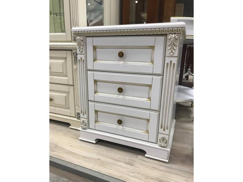 Arco: Decor: тумба прикроватная  (белый, патина)