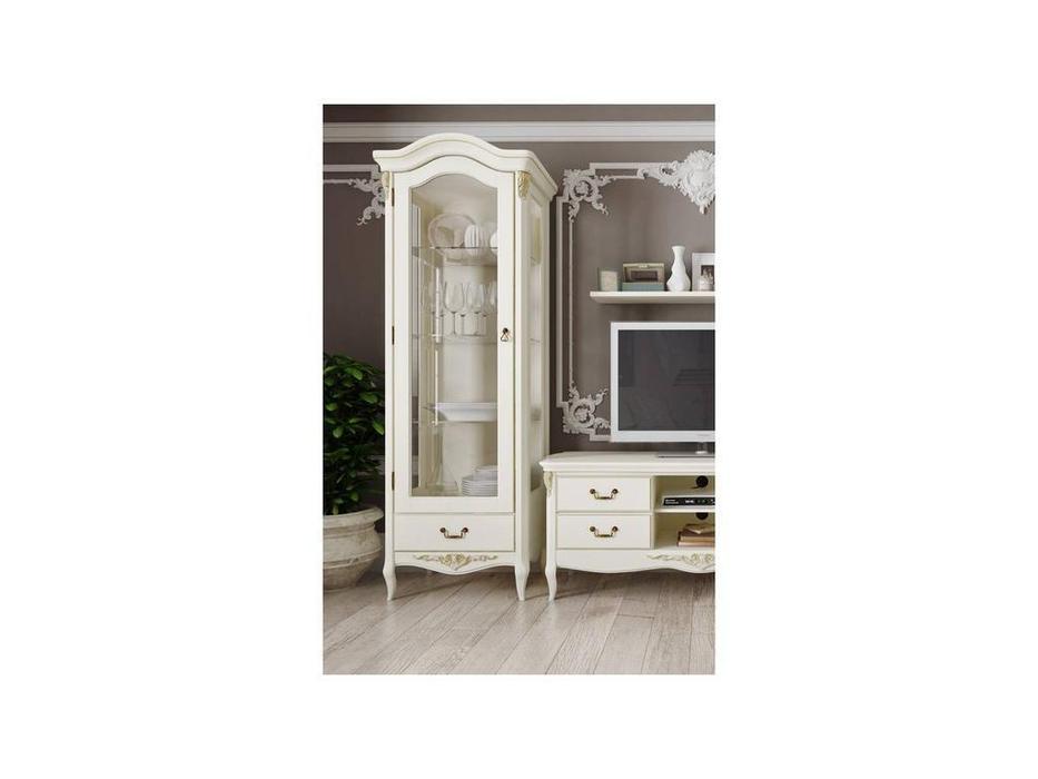 LAtelier Du Meuble: Romantic Gold: витрина 1 дверная  левая (слоновая кость, позолота)