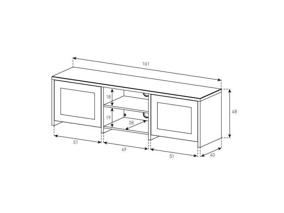 Sonorous: LB 1620: тумба под телевизор  (черное стекло, орех)