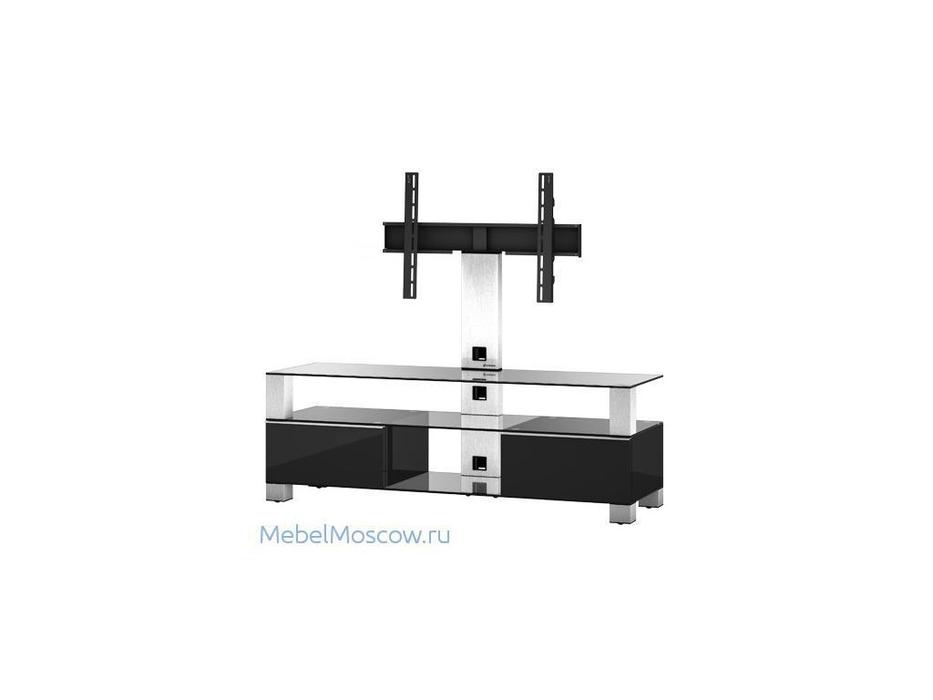 Sonorous: MD 8143: тумба под телевизор  (прозрачное стекло, стальной, черный)