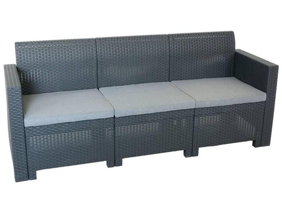 Rattan: Nebraska: диван 3 местный  (венге)