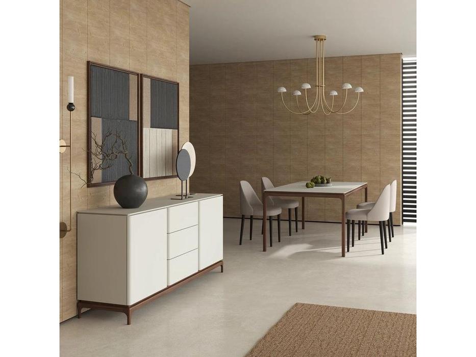 Mod Interiors: Calpe: стол обеденный  не раскладной (светло-серый/орех)