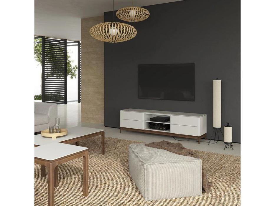 Mod Interiors: Calpe: тумба под телевизор  (светло-серый/орех)