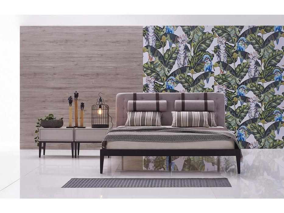 Mod Interiors: Marbella: тумба прикроватная  (серо-бежевый, орех W)