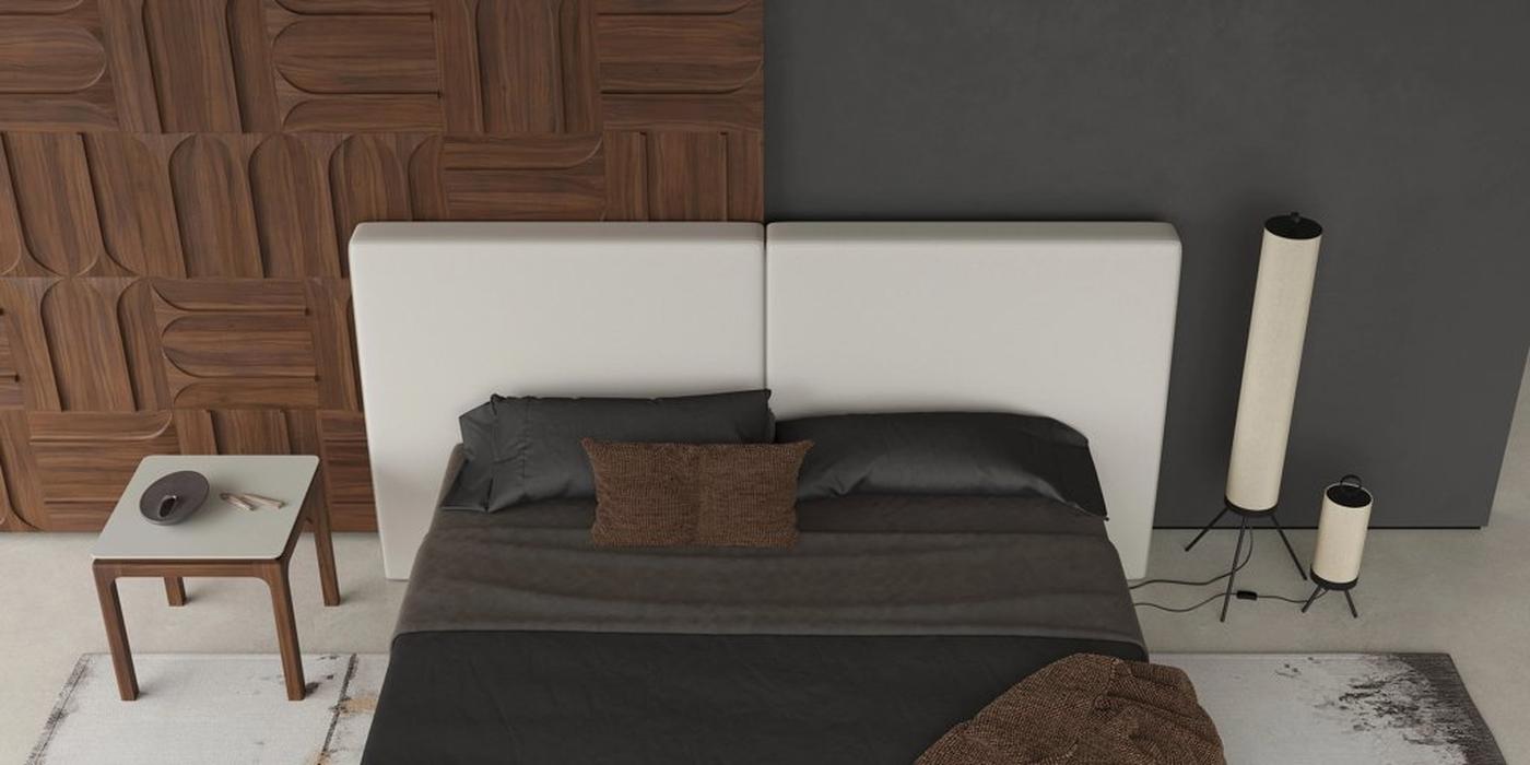Mod Interiors: Calpe: кровать двуспальная  160х200 (светло-серый/орех)