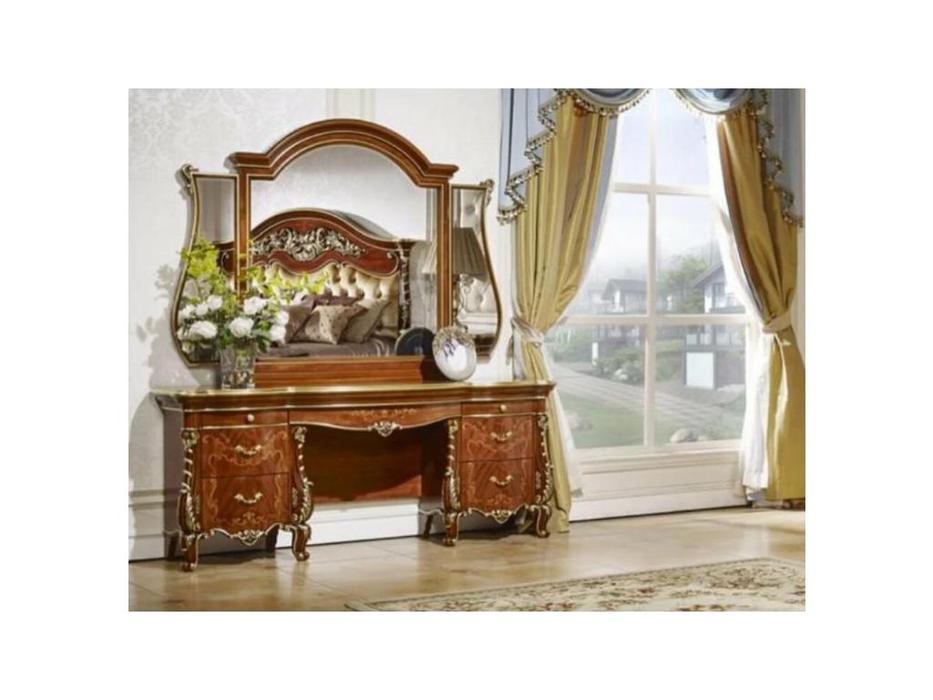 FurnitureCo: Вивальди: стол туалетный с зеркалом (орех)