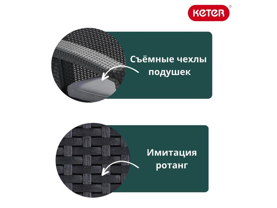 Keter: Corfu lave seat: садовый диван  2 местный (графит)