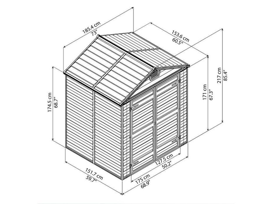 Palram: Canopia: сарай хозяйственный SkyLight 6x5