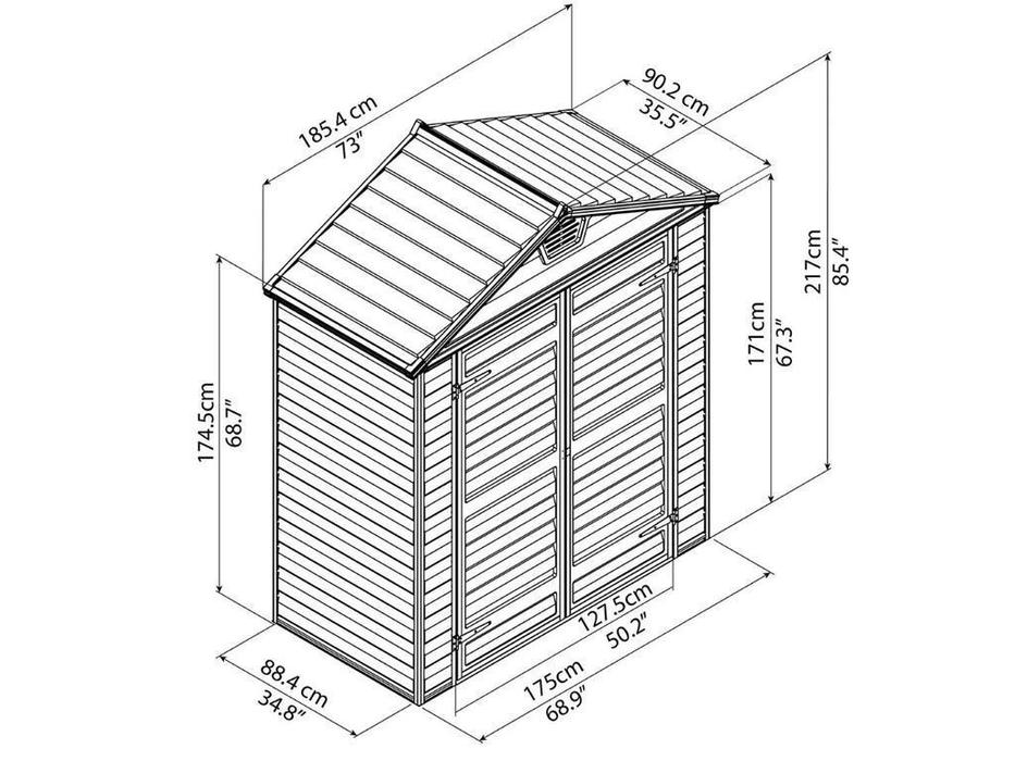 Palram: Canopia: сарай хозяйственный SkyLight 6x3 (коричневый)