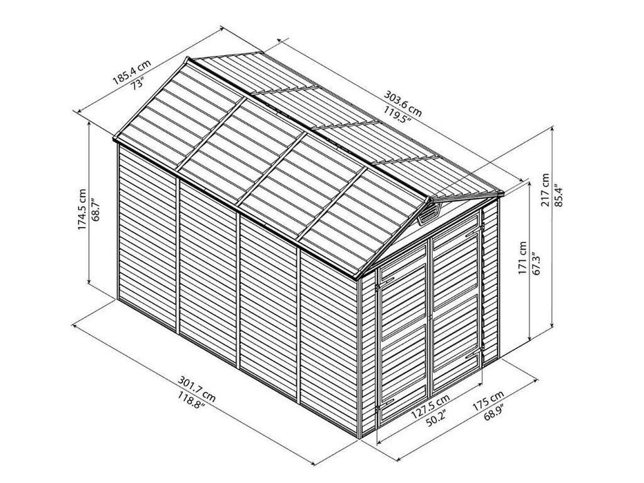 Palram: Canopia: сарай хозяйственный SkyLight 6x10 (серый)