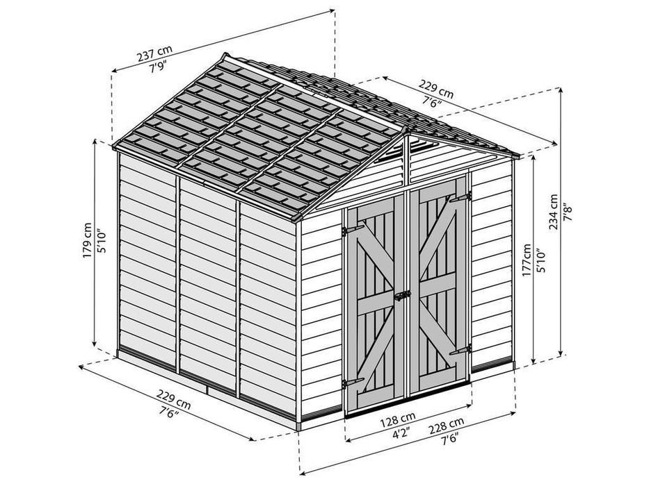 Palram: Canopia: сарай хозяйственный SkyLight 4х6 (коричневый)