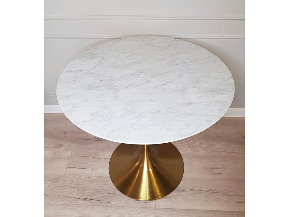 STG: Tulip Marble Brass: стол обеденный  (белый мрамор)