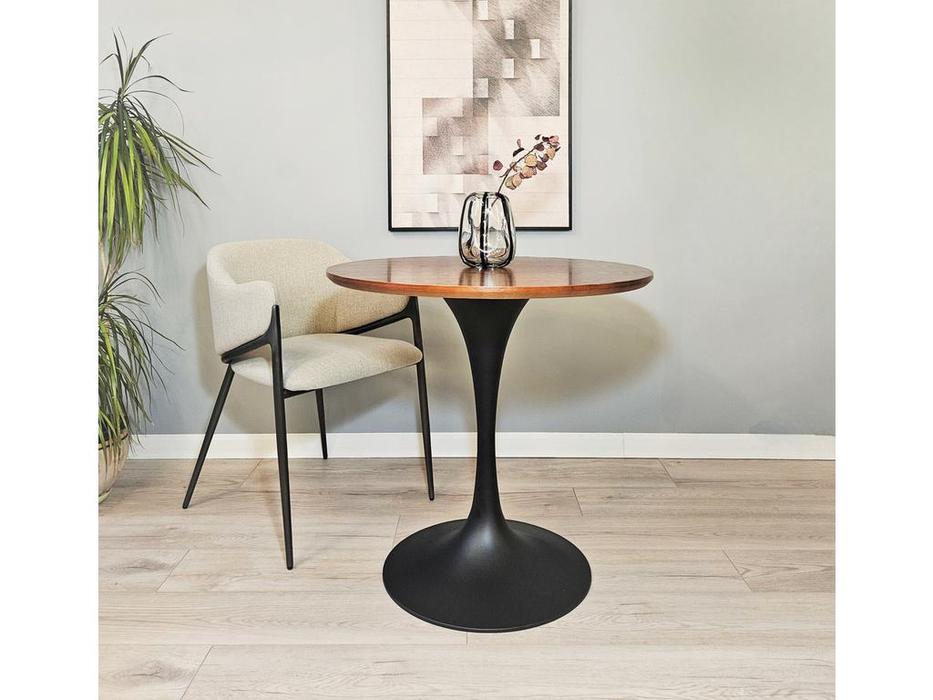 STG: Tulip Round Walnut: стол обеденный  (орех, черный)