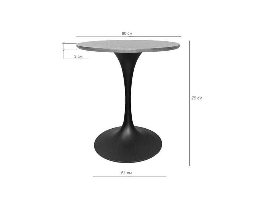 STG: Tulip Round Walnut: стол обеденный  (орех, черный)