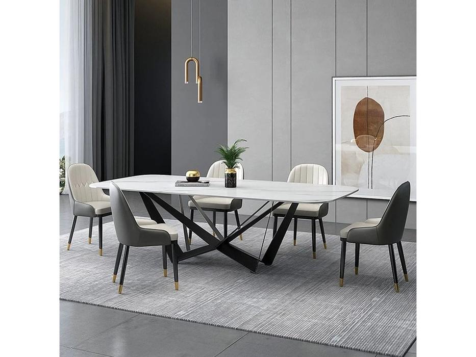 STG: Scorpio Marble B5809: стол обеденный 220 нераскладной (белый, черный)