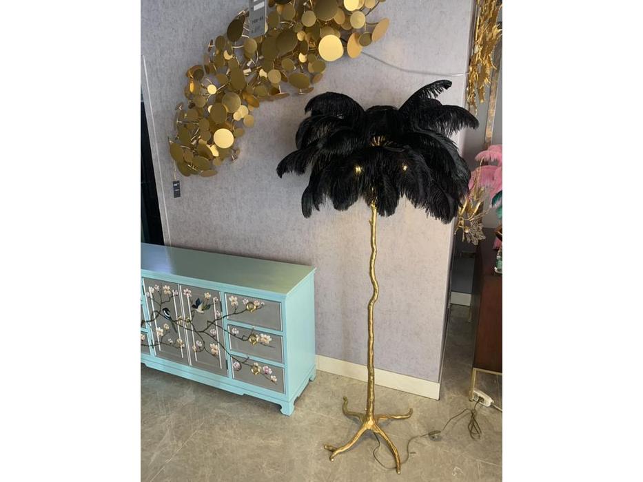 STG: The Feather Floor Lamp: торшер  (черный, золото)